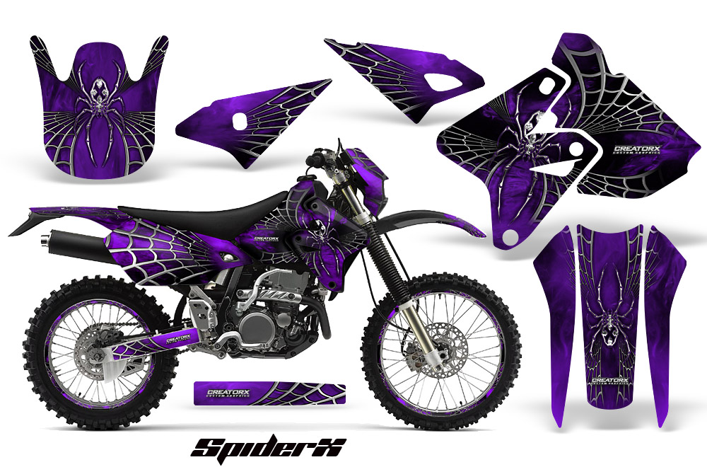 Suzuki DRZ400 Enduro Graphics Kit SpiderX Purple NP Rims